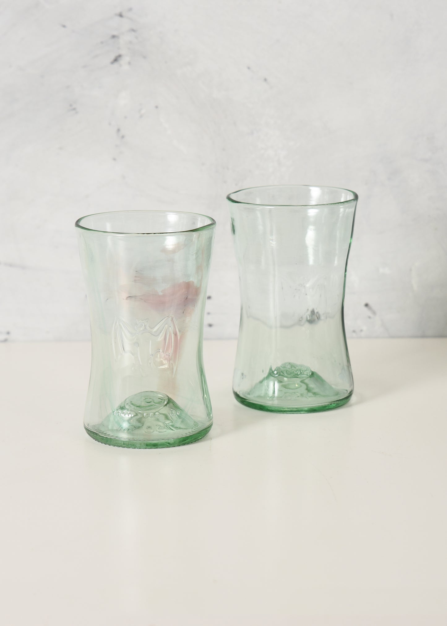two bat glass with white background
