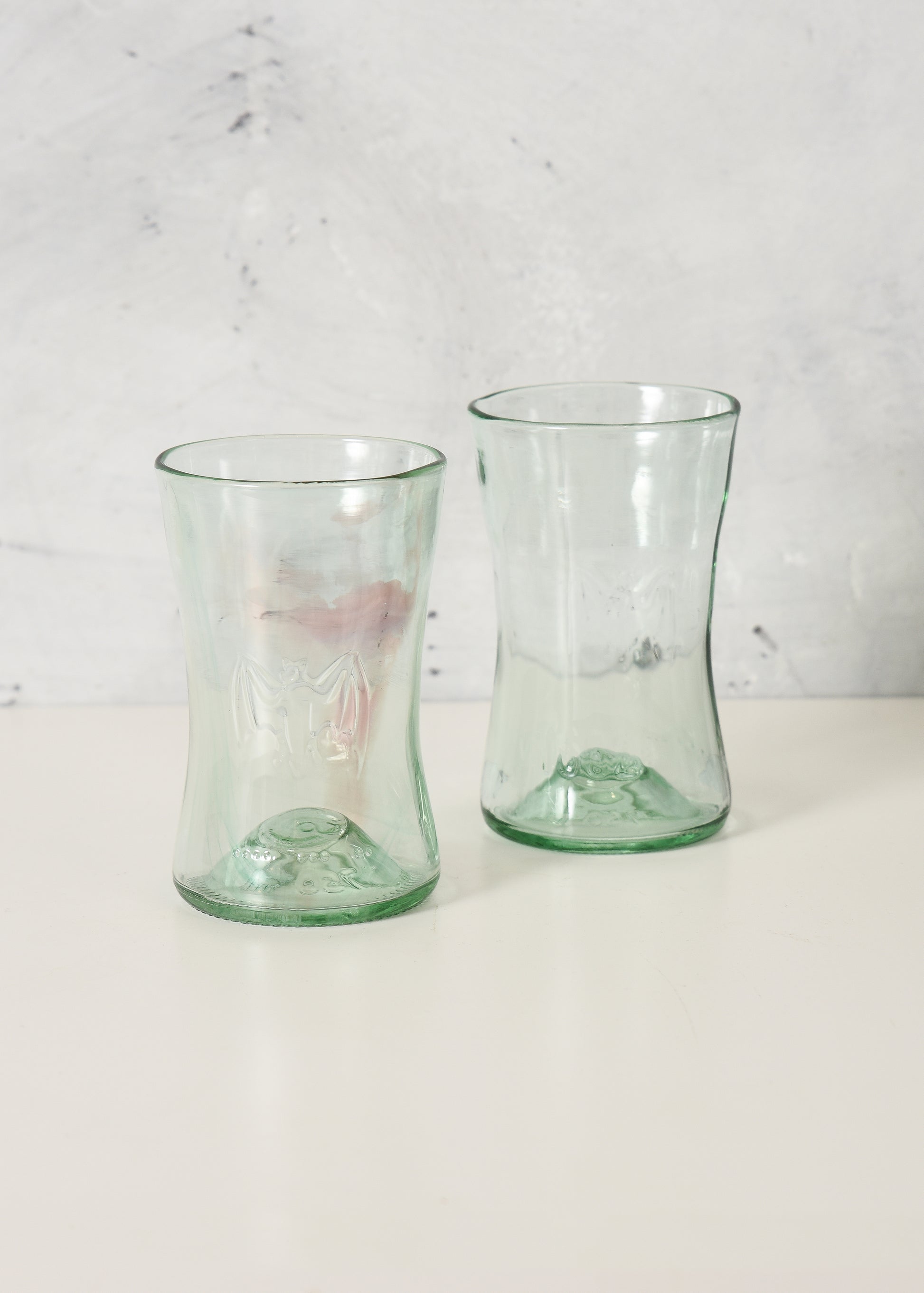 two bat glass with white background