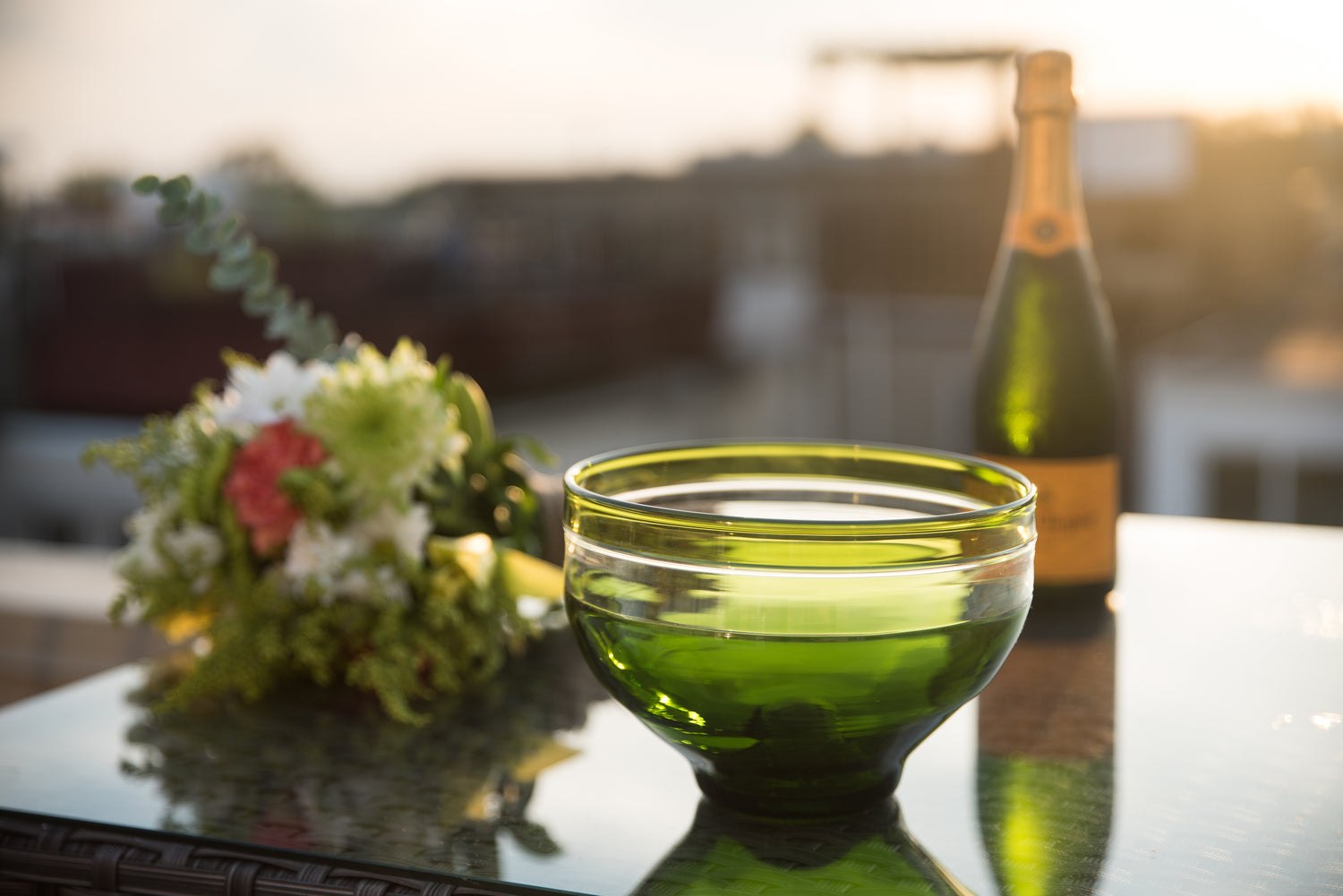 glassware keepsake for weddings, recycled glass bowl