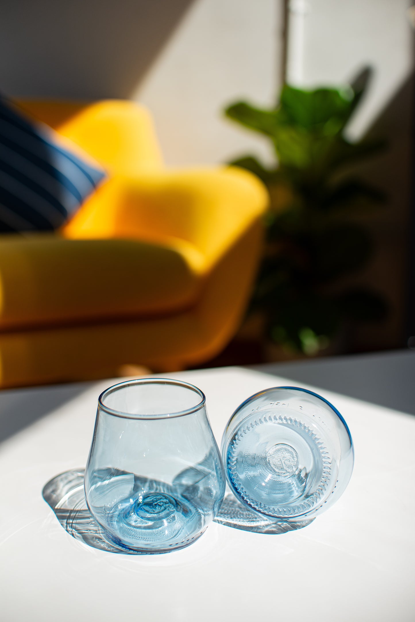blue short glass set