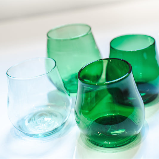 4 green toned glasses