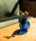 Cobalt blue recycled bud vase with dried foliage