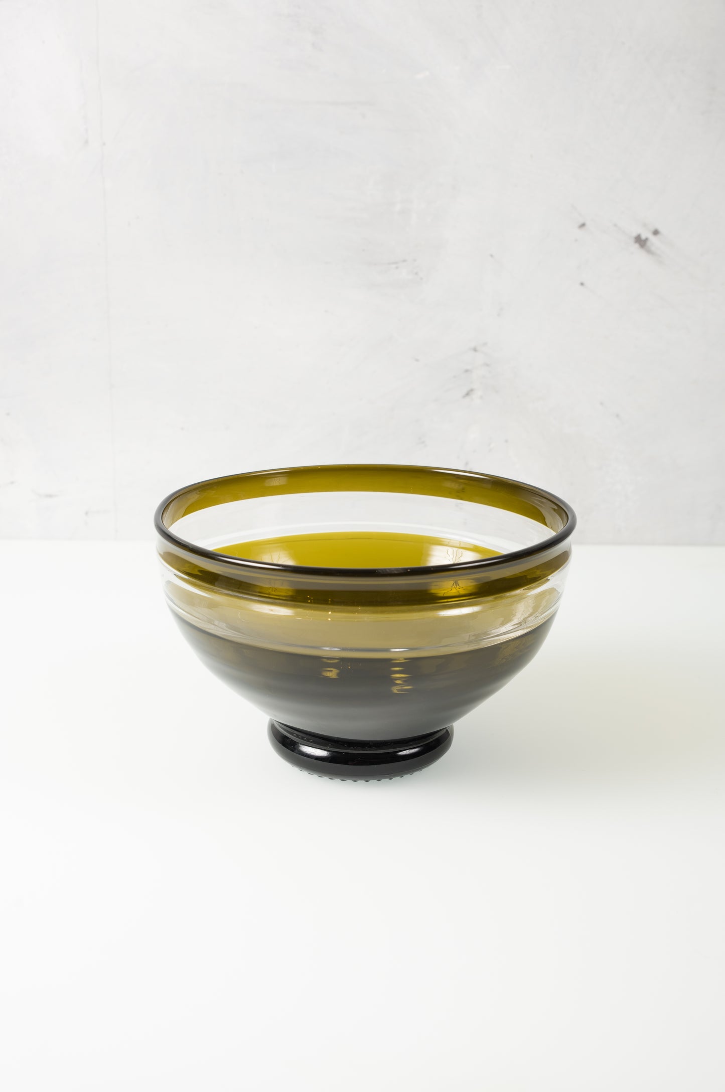 olive serving bowl made from wedding champagne keepsake bottle
