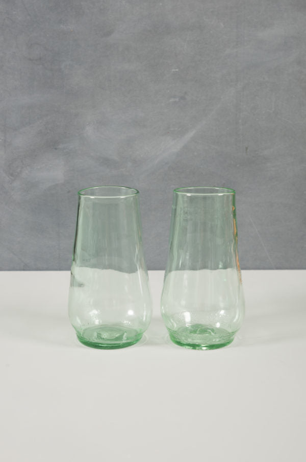 stemless champagne flutes made from recycled glass