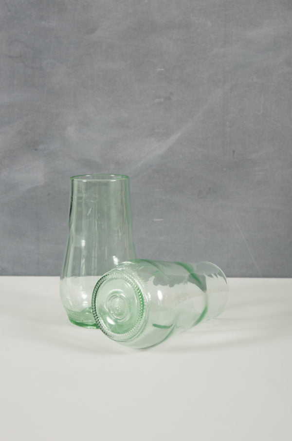 stemless champagne flutes made from recycled glass