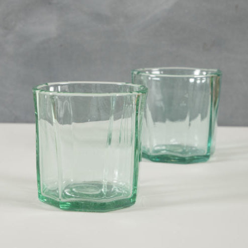 hexagonal rocks glass made from recycled glass