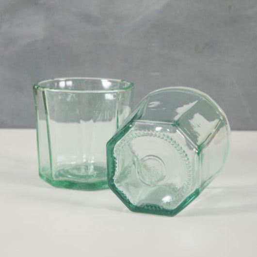 hexagonal rocks glass made from recycled glass