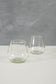 clear wine or water glasses made from recycled glass