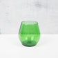 emerald green water or wine glasses made from recycled glass
