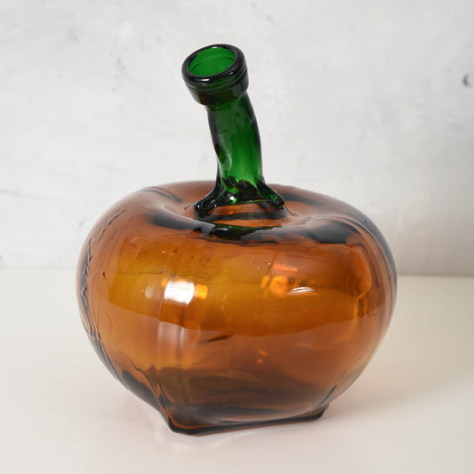 recycled glass pumpkin with white bakground