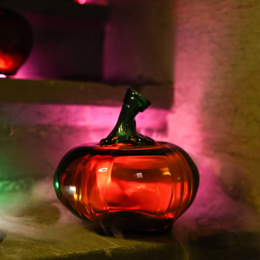 single recycled glass pumpkin