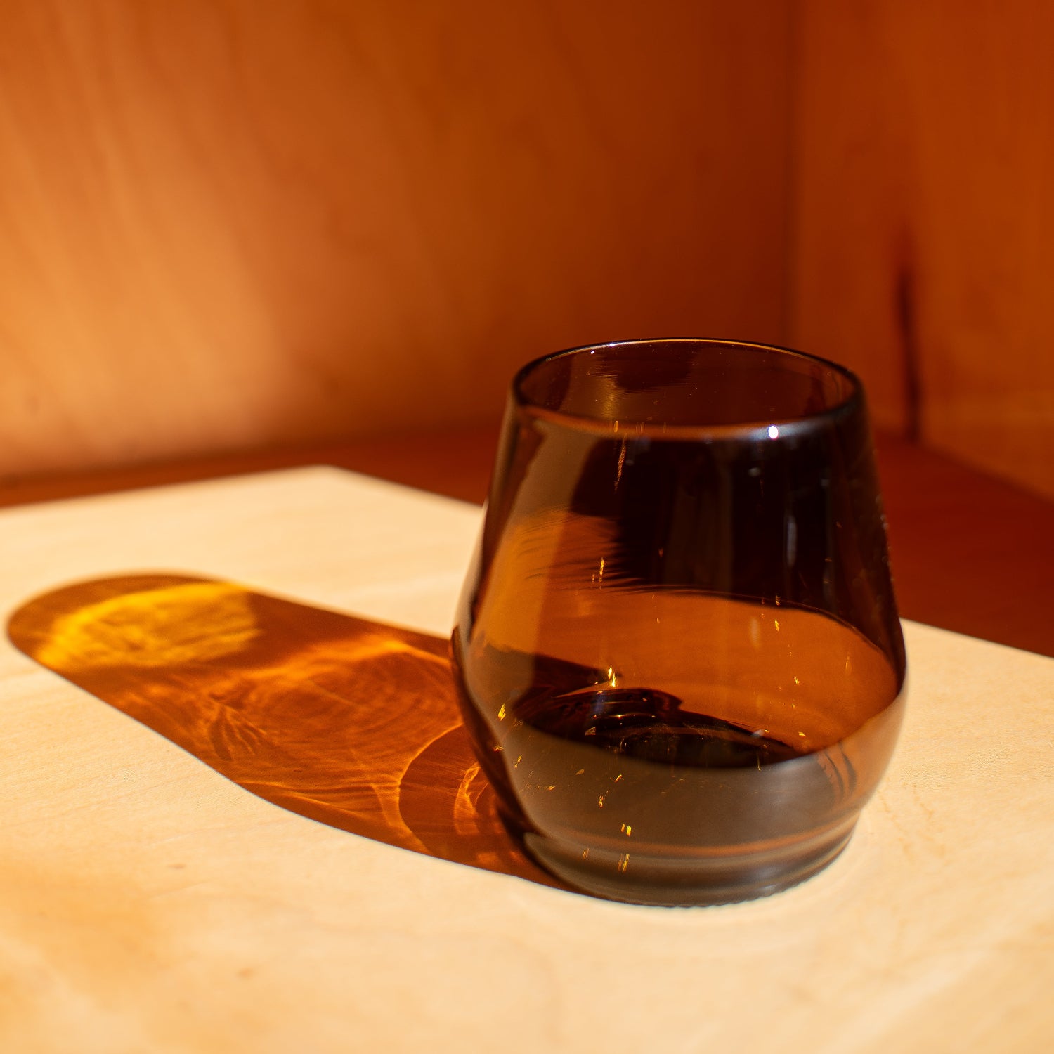 amber brown short glass 