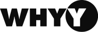 Black and white logo for WHYY