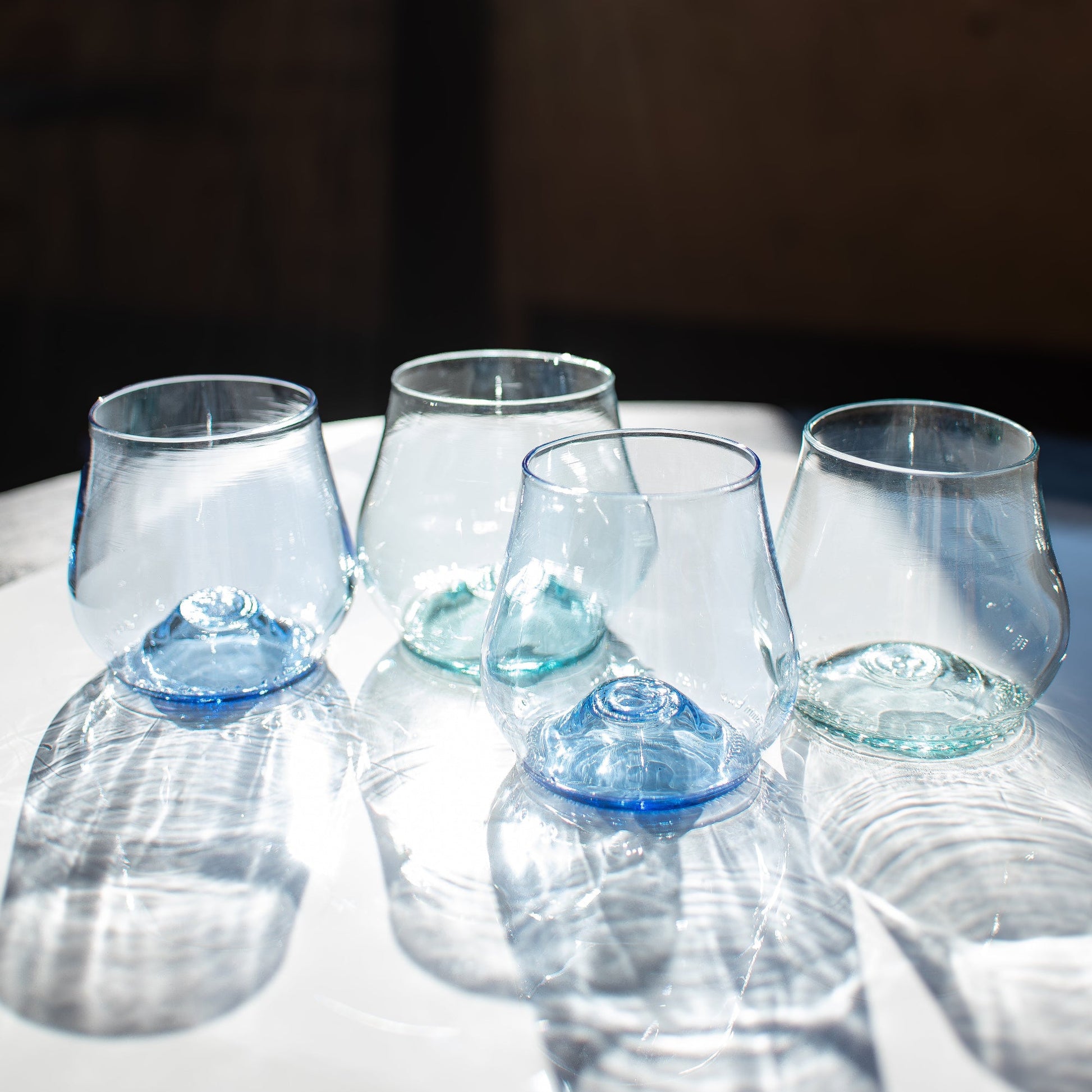Blue Hues Glass Set