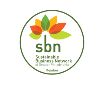 Green, white, orange, and red logo for sbn