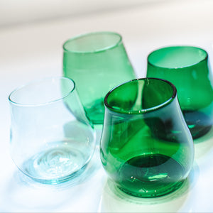 4 green toned glasses
