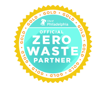 Gold and blue logo for Zero Waste Partner