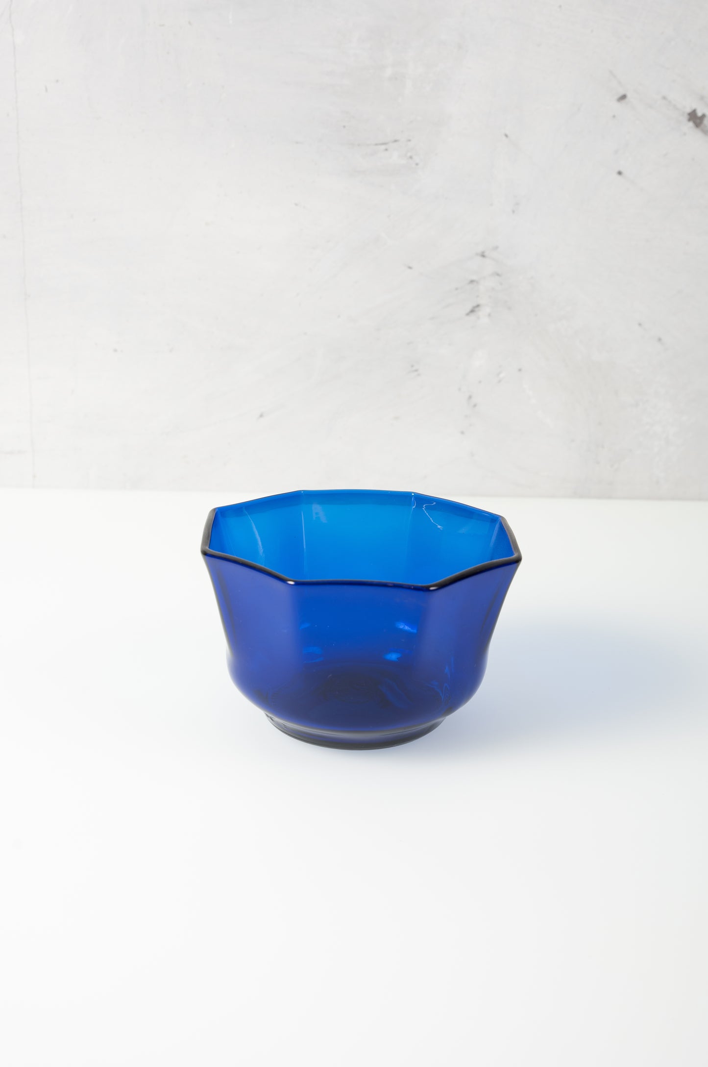 cobalt octagonal snack bowl made from recycled glass