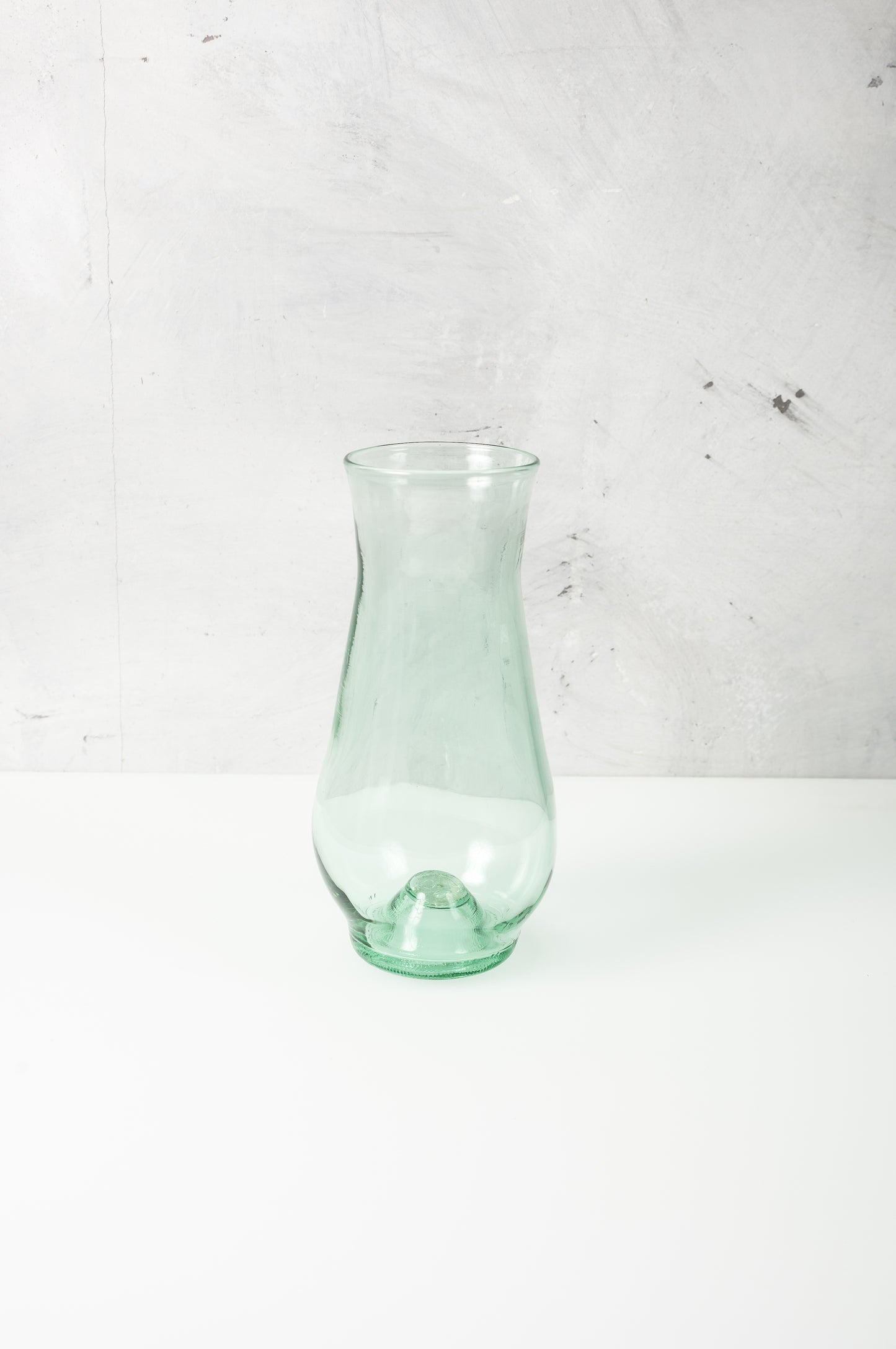 clear bouquet vase made from recycled glass