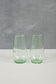 stemless champagne flutes made from recycled glass