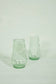 stemless champagne flutes made from recycled glass