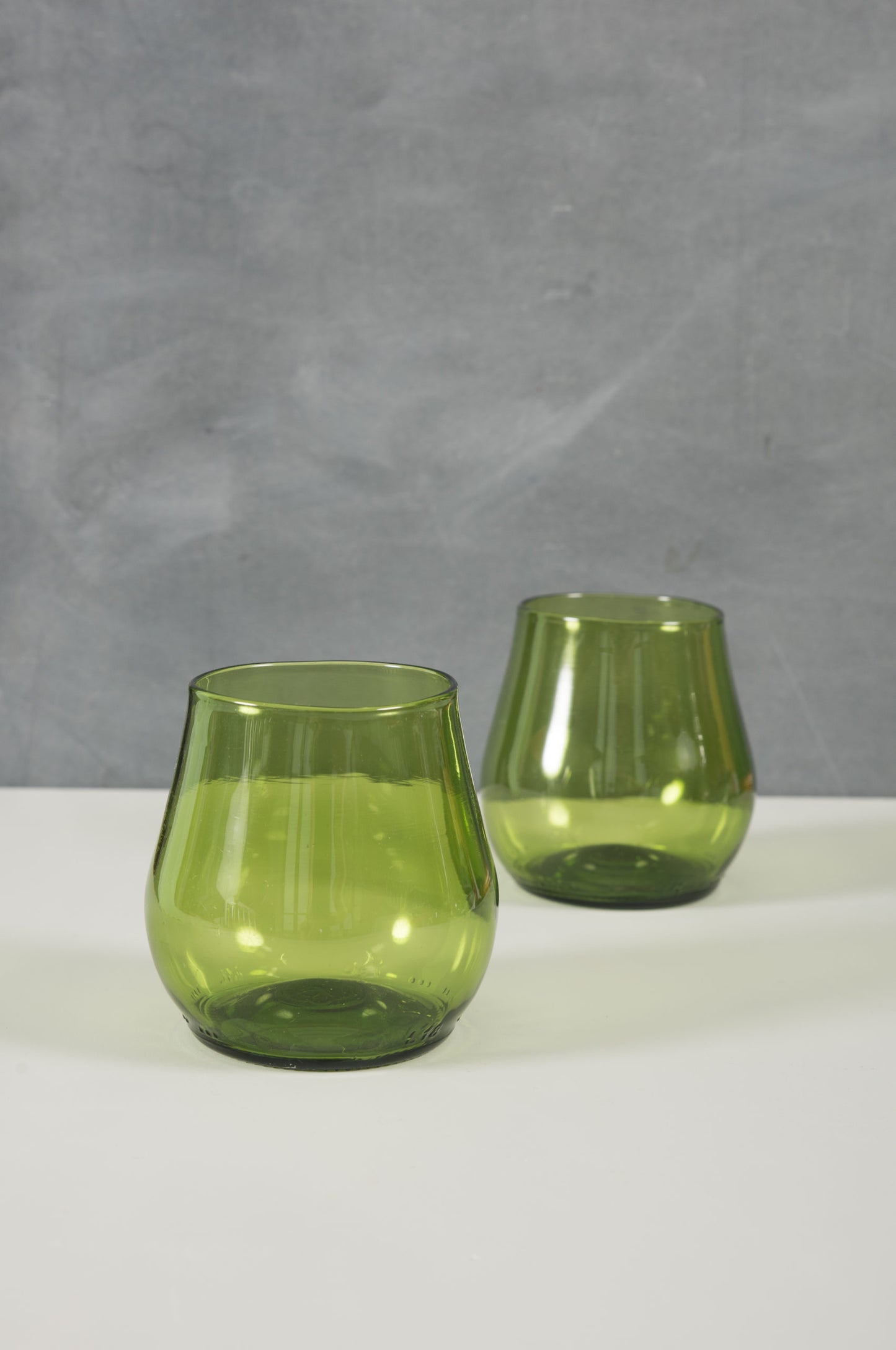 forest water or wine glasses made from recycled glass