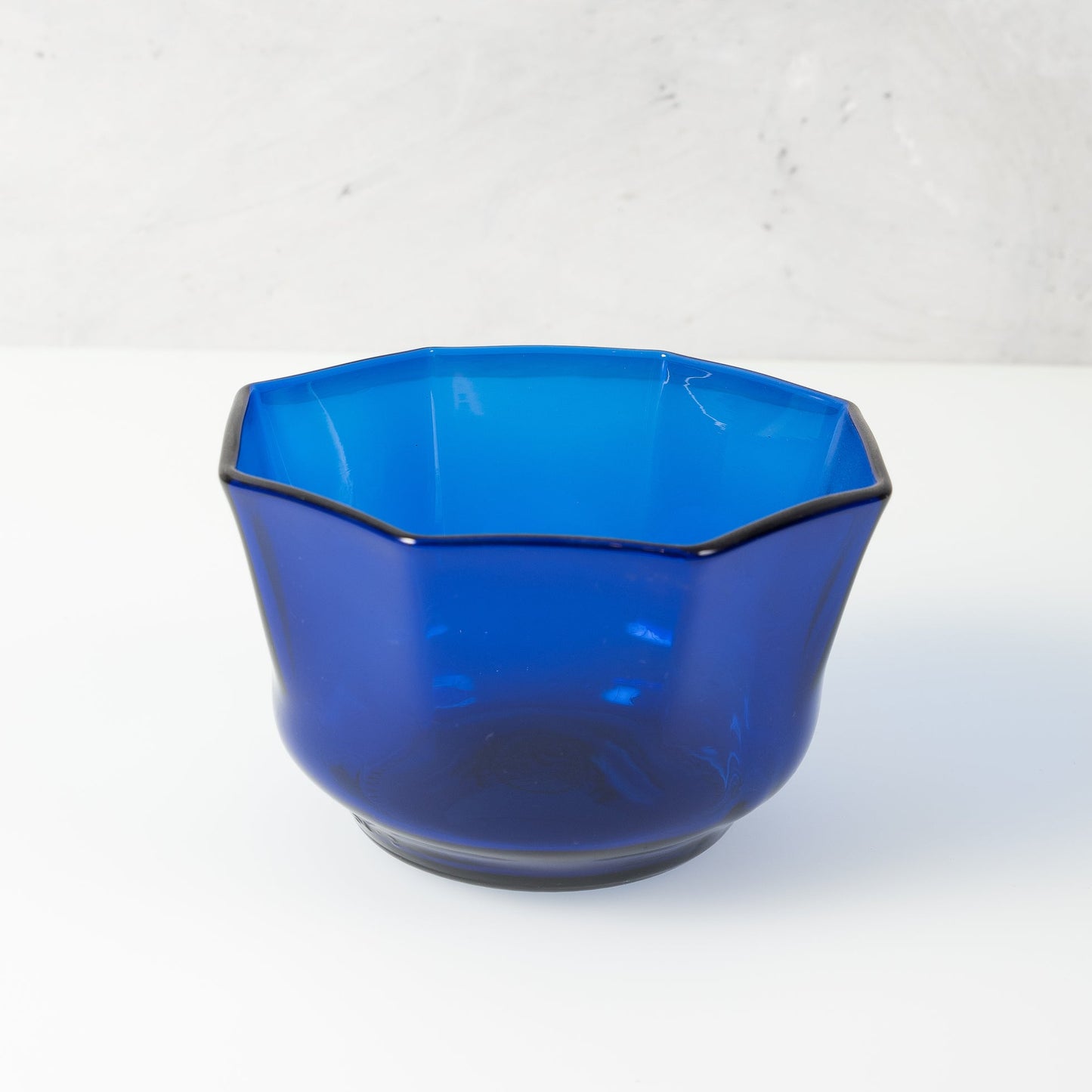 cobalt octagonal snack bowl made from recycled glass
